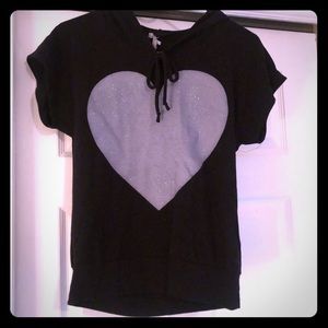 Black t shirt hoodie